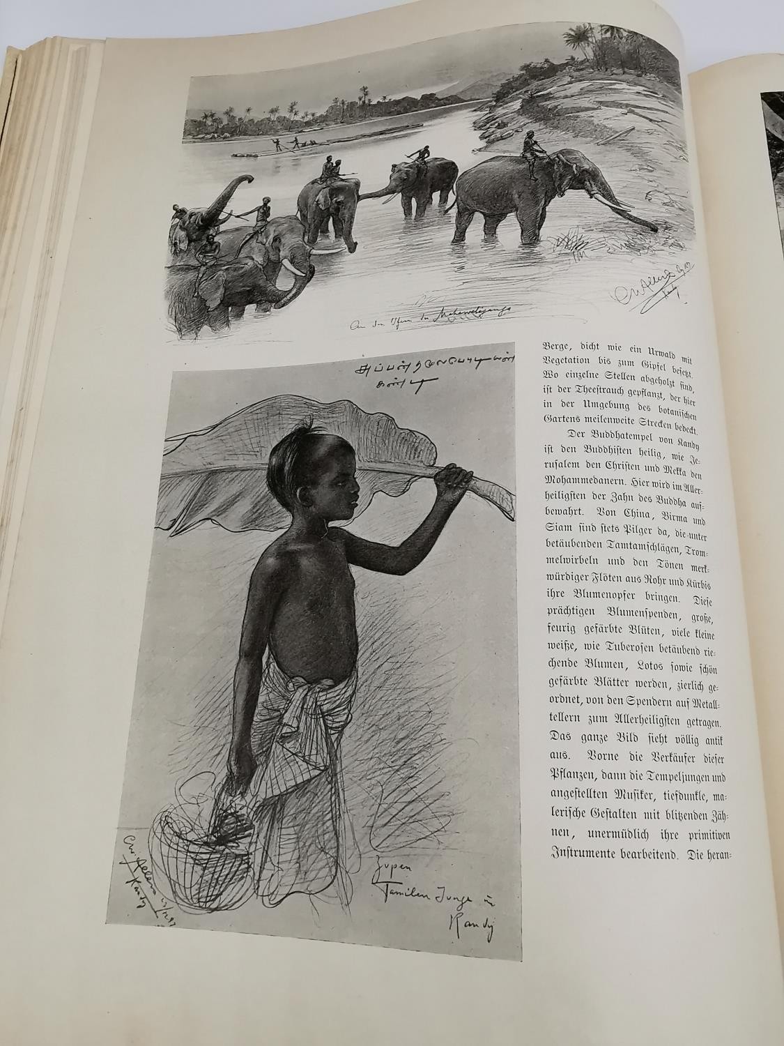 A German book showing drawings of natives of the far east Asia titled 'Rund um die Erde' (1898) by - Image 13 of 20