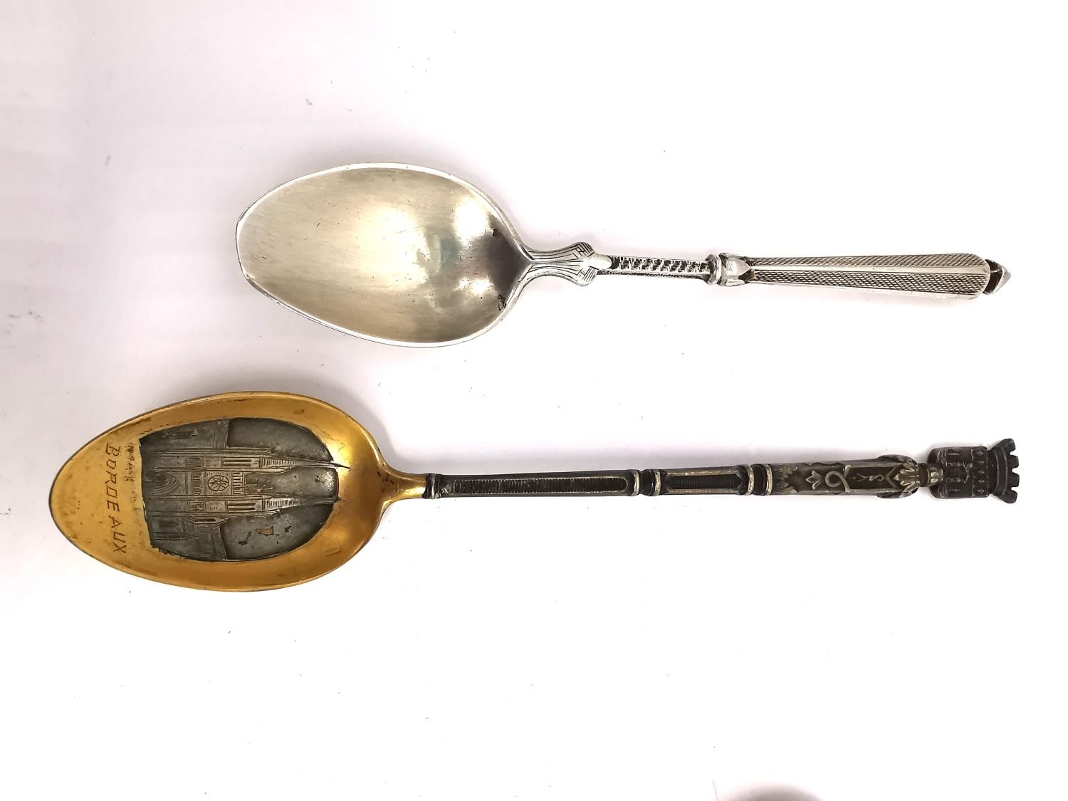 A collection of eleven 19th century silver, white metal and silver plated souvenir spoons of various - Image 4 of 8