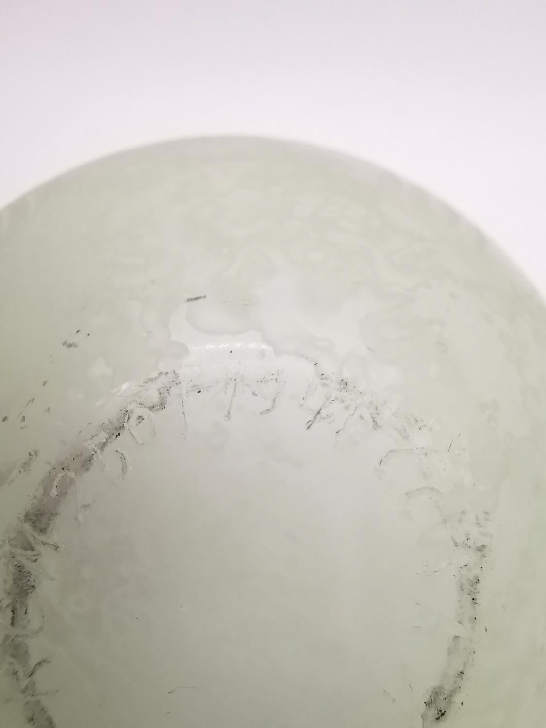 A CCAA Glasgalerie RGM/RCM glass roman replica frosted bowl with green hue fading to opaque with - Image 6 of 10