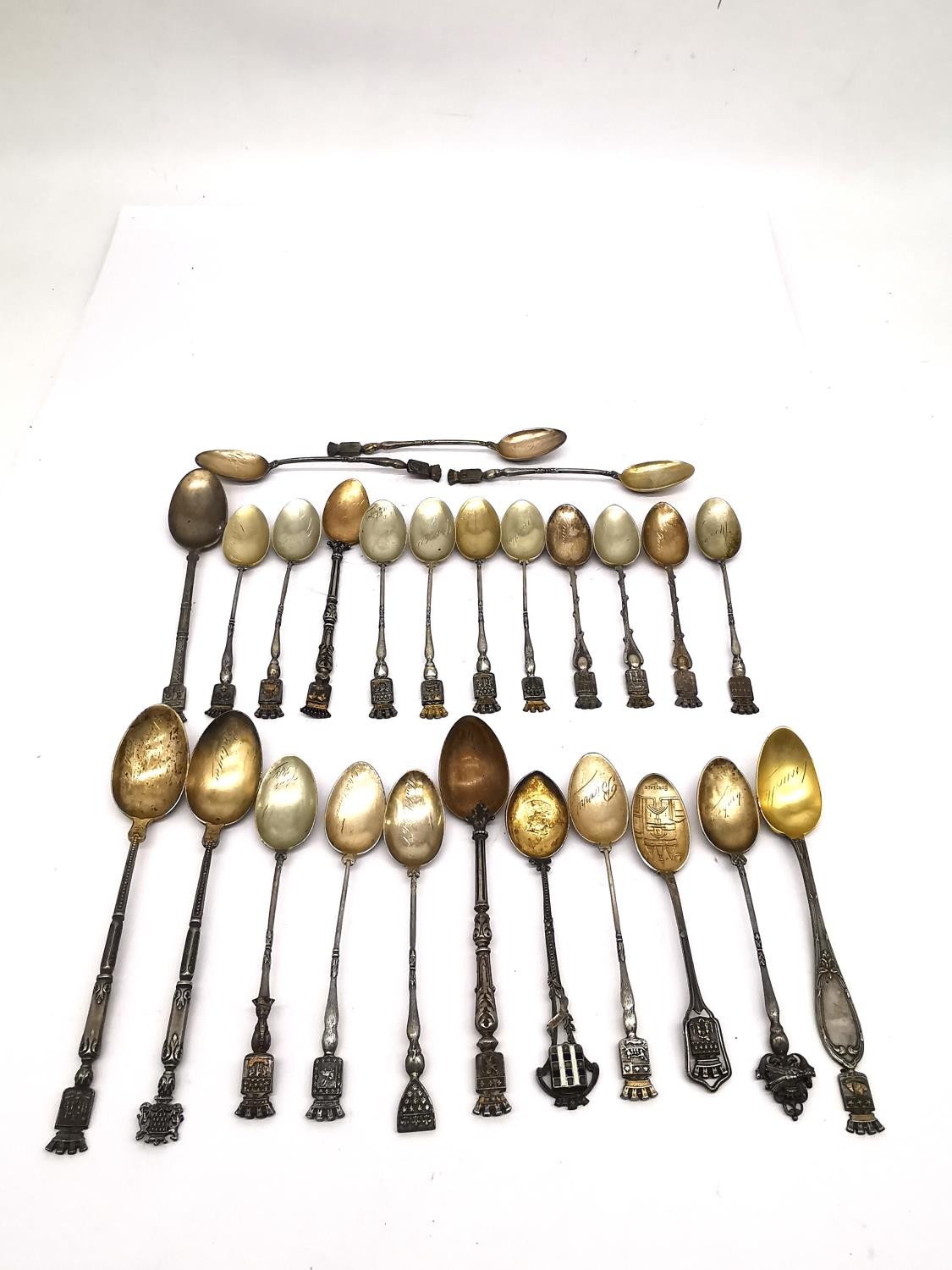 A collection of twenty seven early 20th century silver plated and white metal souvenir spoons, - Image 2 of 3