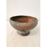 A Pre-Colombian terracotta footed bowl. H.11.5 Diameter 19cm.