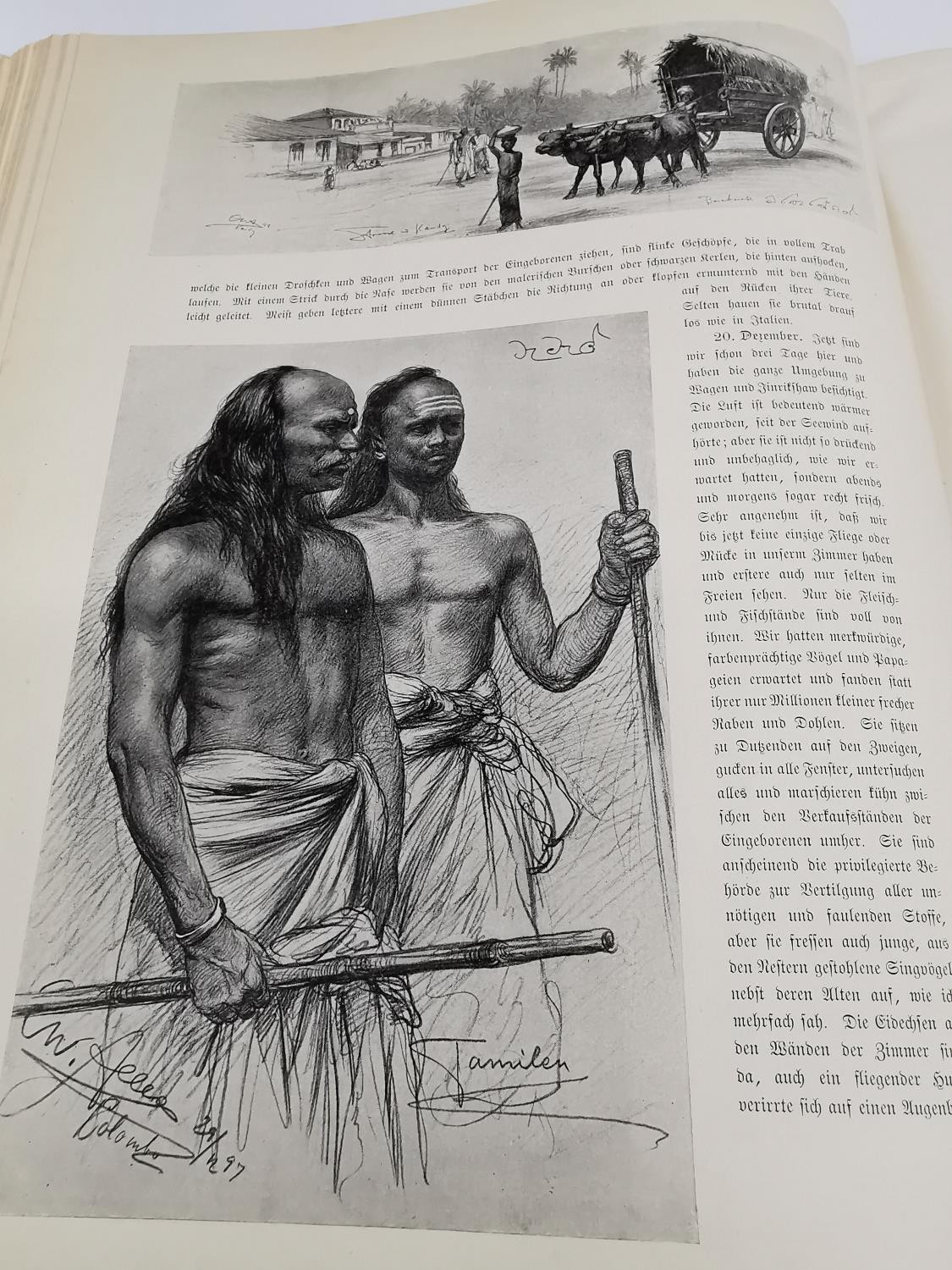 A German book showing drawings of natives of the far east Asia titled 'Rund um die Erde' (1898) by - Image 9 of 20