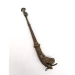 A 19th century brass Tibetan Kangling dragon horn. L.40cm.