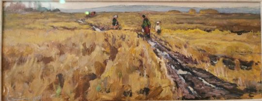 Ivan Petrovitch Selishev, Russian, (1928 - 2011), Summer Harvest, oil on board, signed. Framed and