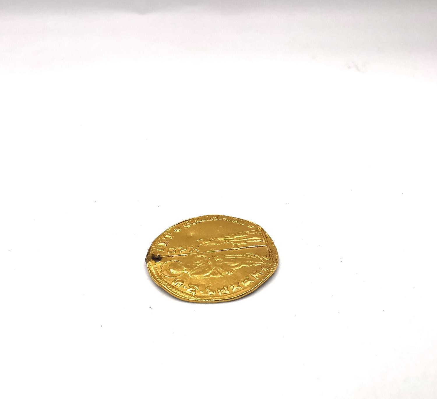 A Venetian gold one Zecchino, Francis II (1779-89). Diameter 2.2cm. Weight 3.49g. - Image 3 of 3