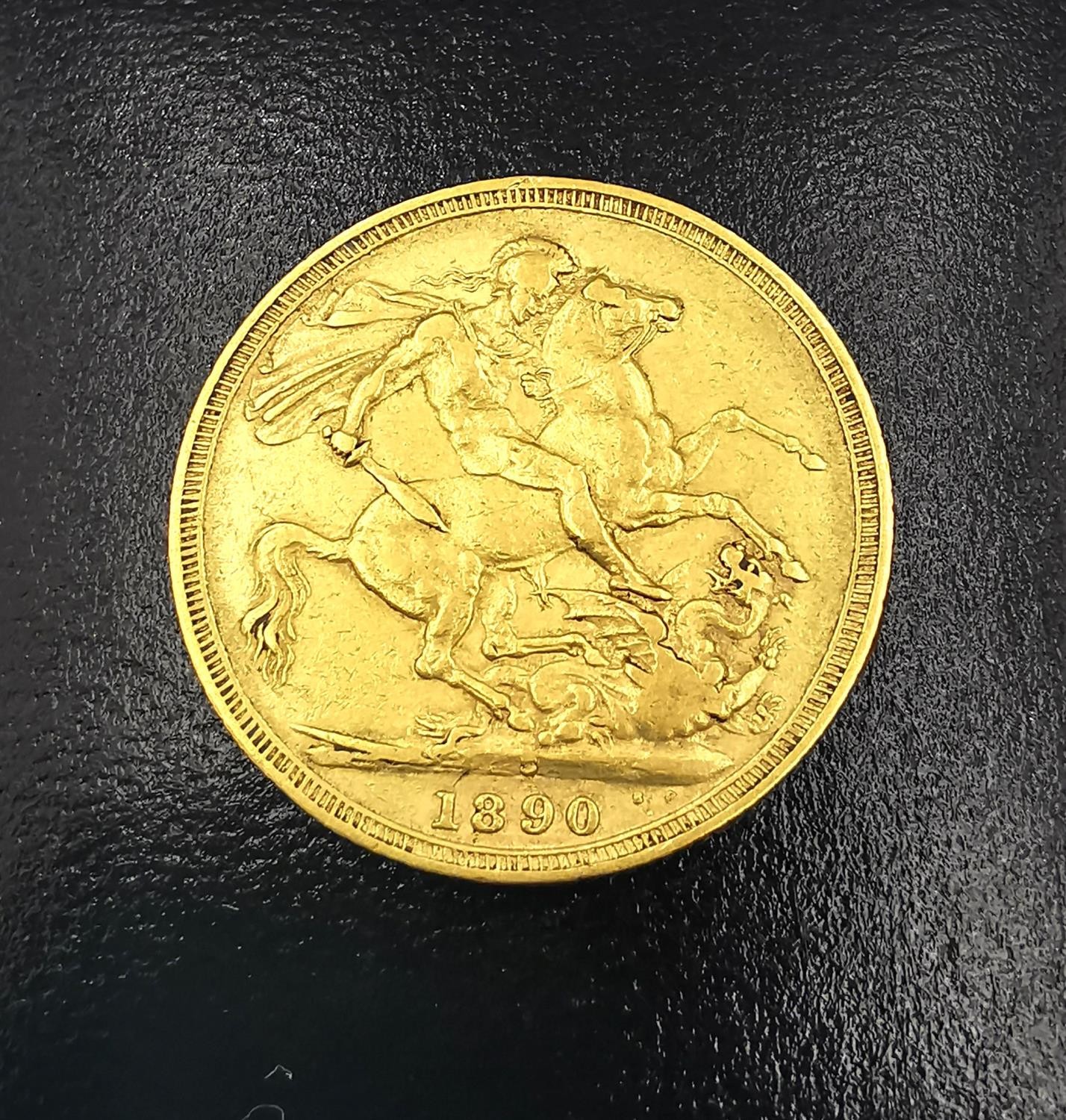 A Victoria full sovereign, dated 1890. Diameter 2.1cm 7.93g - Image 2 of 3