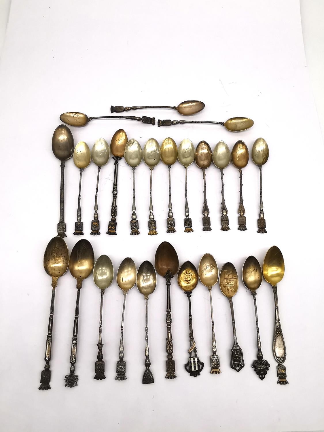 A collection of twenty seven early 20th century silver plated and white metal souvenir spoons, - Image 3 of 3