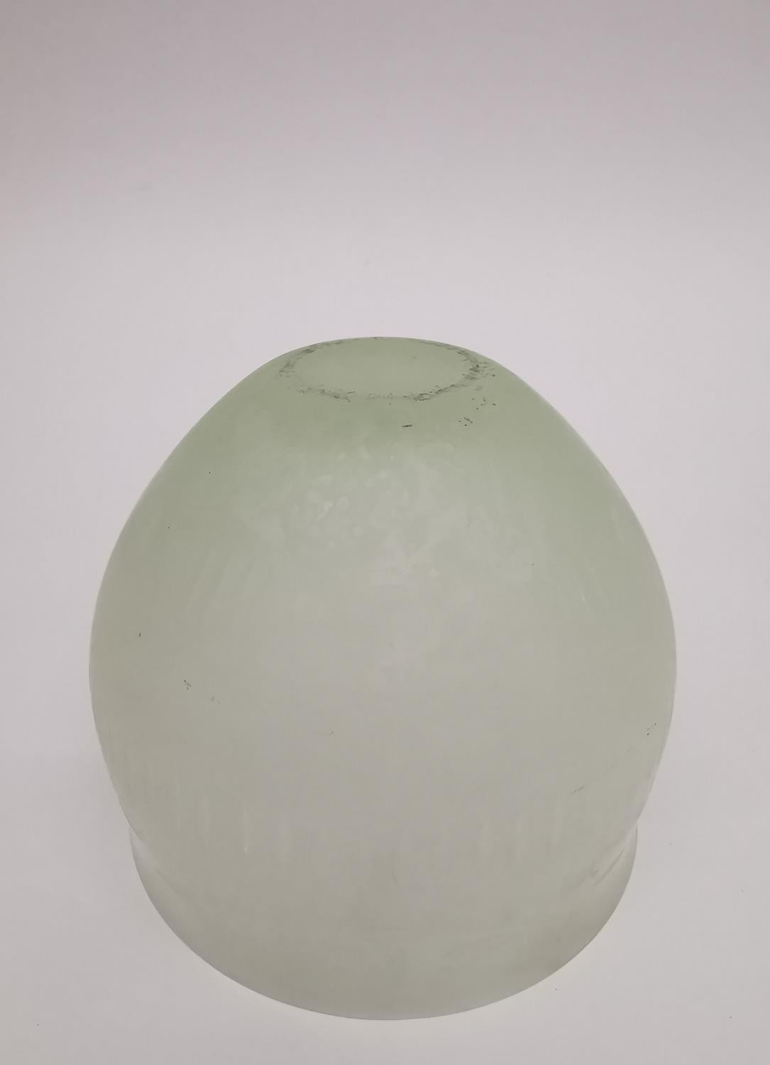 A CCAA Glasgalerie RGM/RCM glass roman replica frosted bowl with green hue fading to opaque with - Image 5 of 10