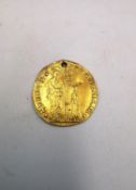 A Venetian gold one Zecchino, Francis II (1779-89). Diameter 2.2cm. Weight 3.49g.