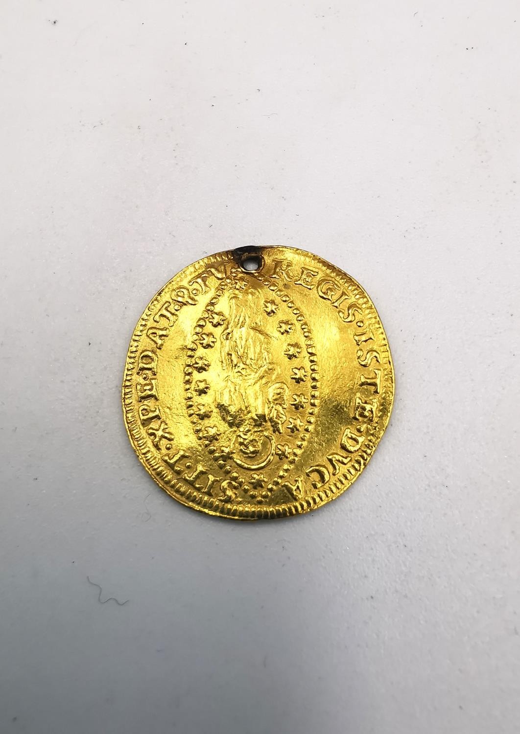 A Venetian gold one Zecchino, Francis II (1779-89). Diameter 2.2cm. Weight 3.49g. - Image 2 of 3