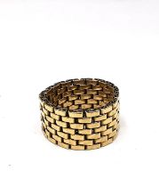 A gold plated articulated chain mail ring. Weight 6.5g. Size Q.