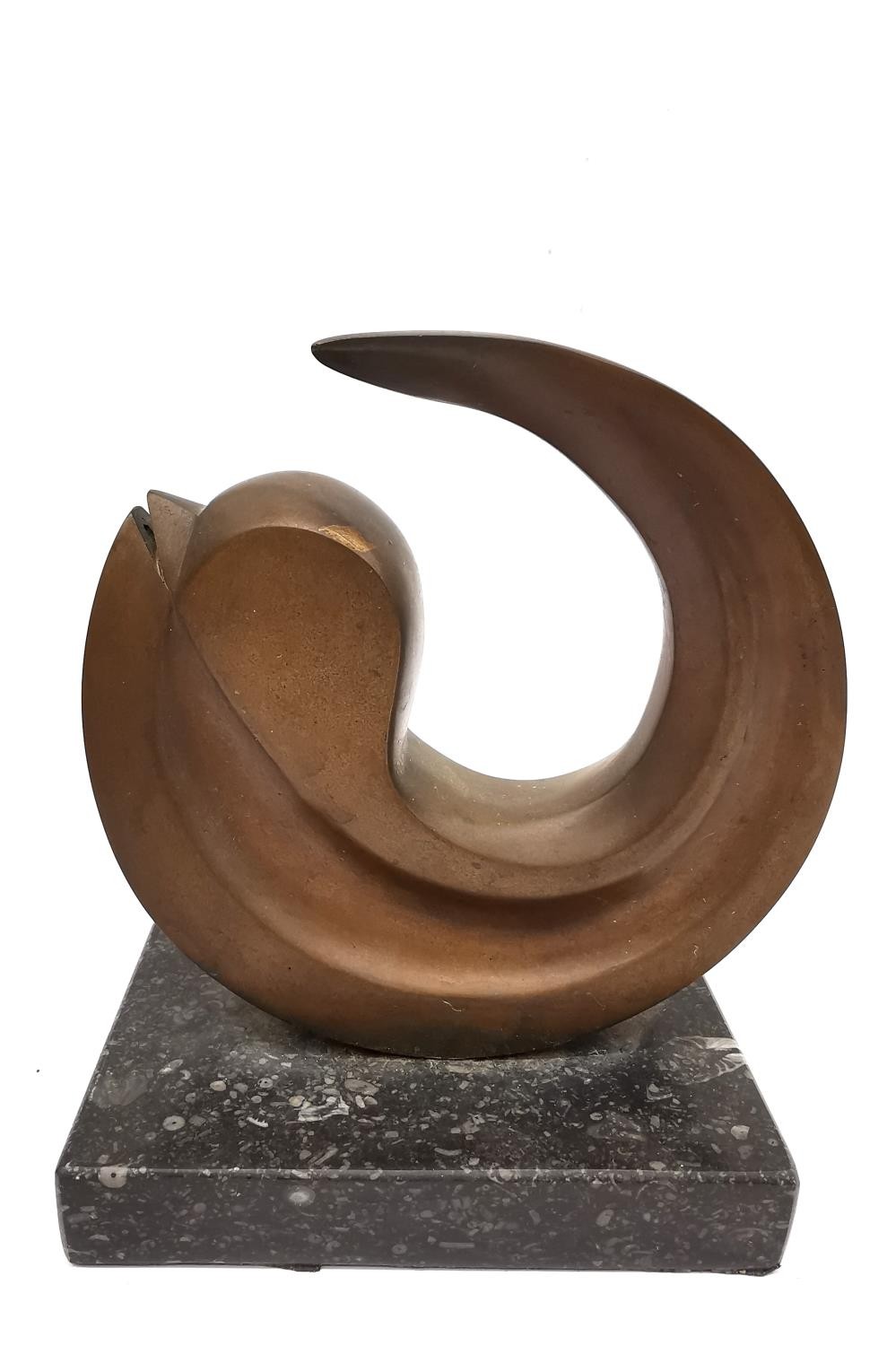 Franta Belsky, Czech, (1921 - 2000), bronze and marble, 'Leap IX', gallery label to base. H.15 L. - Image 3 of 4