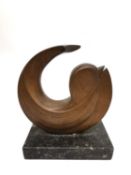 Franta Belsky, Czech, (1921 - 2000), bronze and marble, 'Leap IX', gallery label to base. H.15 L.