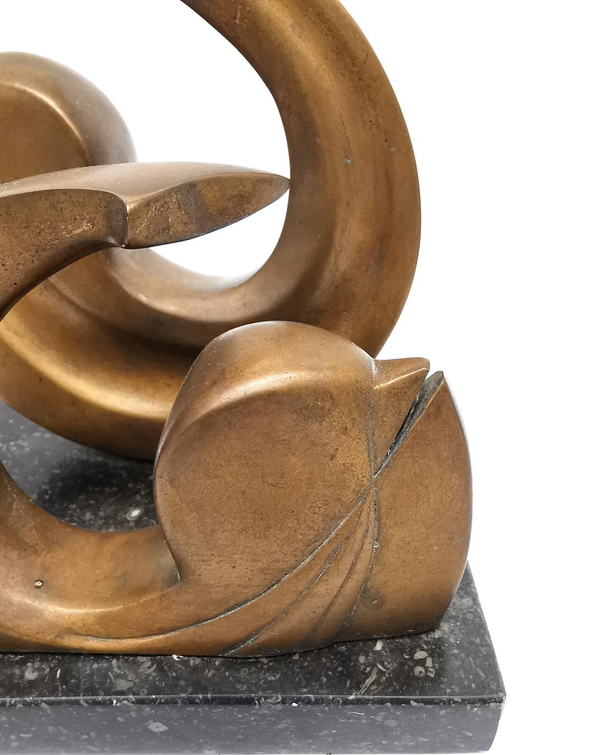 Franta Belsky, Czech, (1921 - 2000), bronze and marble, 'Leap II', gallery label to base. (one - Image 2 of 4