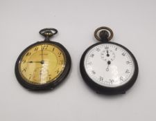 An early 20th century Russian silver pocket watch with gilded face and an early 20th century