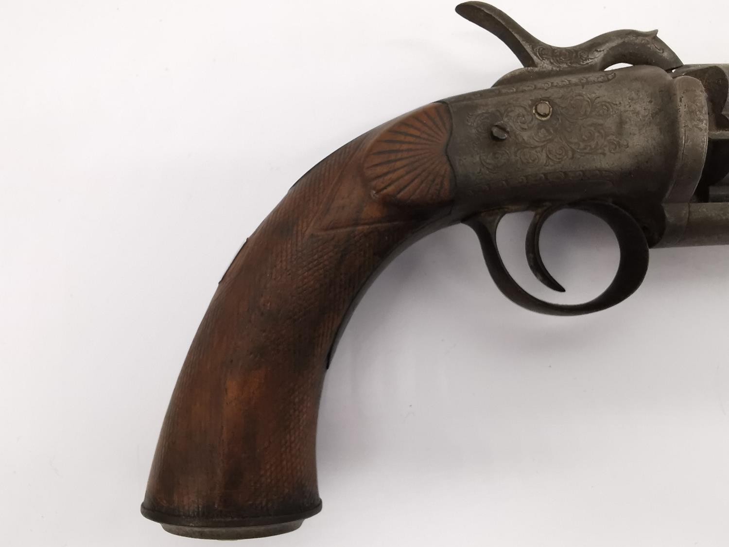 A J. Beattie Transitional Percussion Revolver, serial #2706, .44 cal (52 bore), 5 1/2" octagon - Image 6 of 14