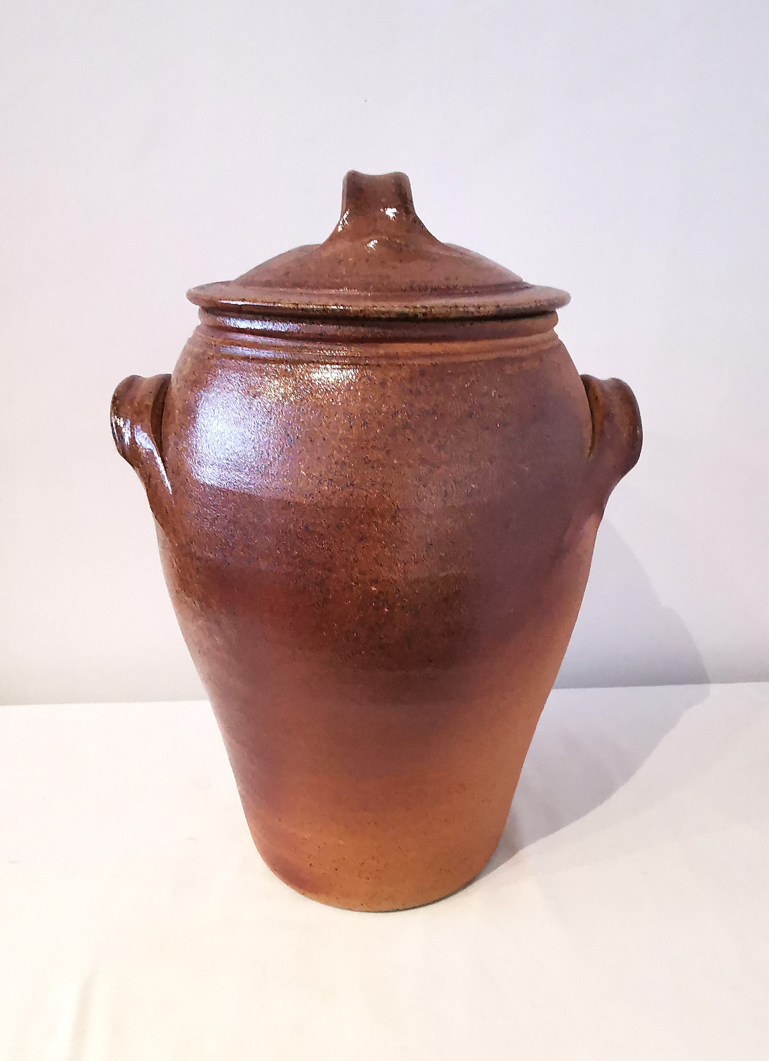 John Leach (1939-2021) for Muchelney Pottery, a large lidded twin handled glazed stoneware urn. - Image 2 of 7