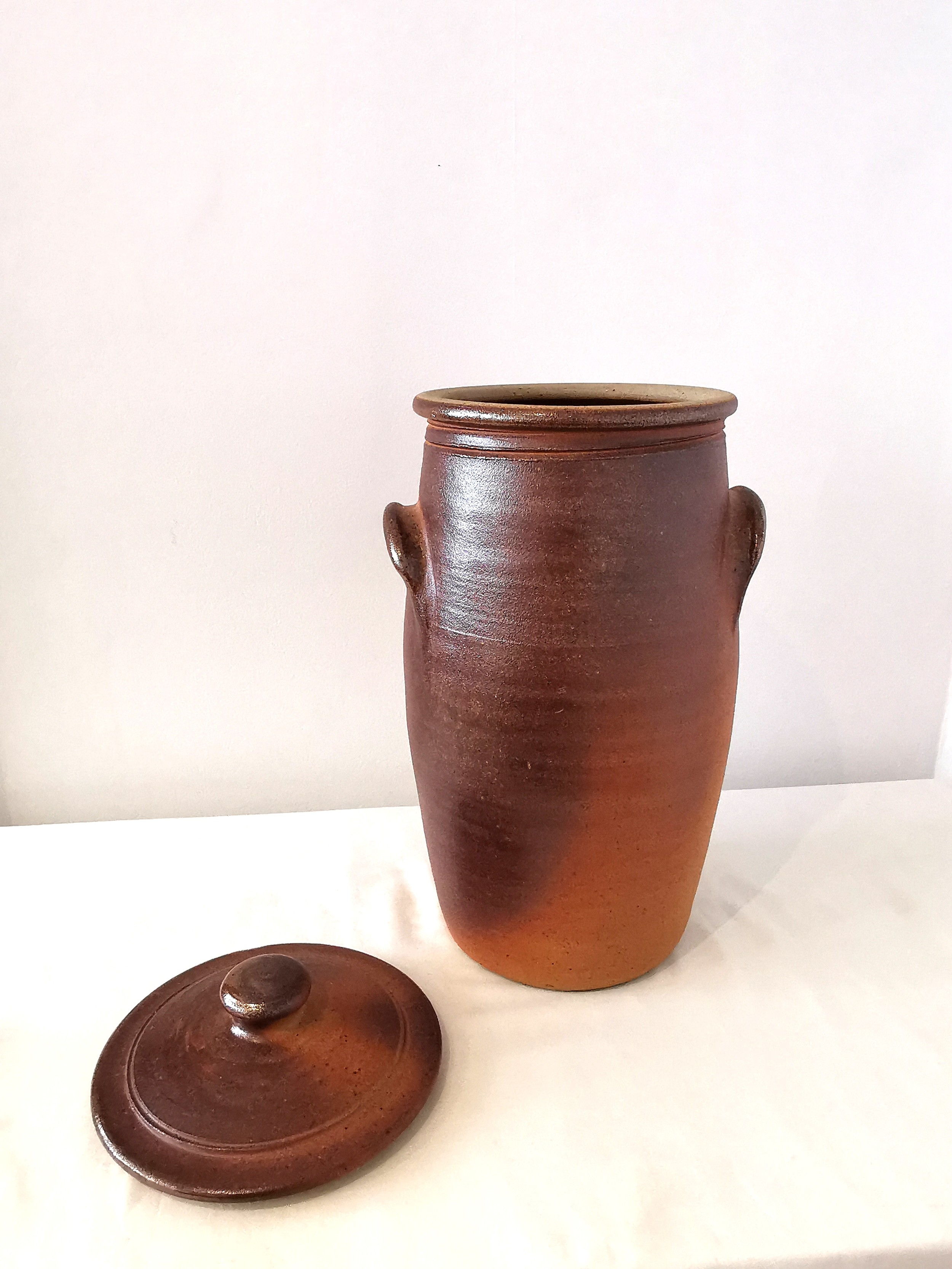John Leach (1939-2021) for Muchelney Pottery, a large lidded twin handled glazed stoneware urn. - Image 4 of 5