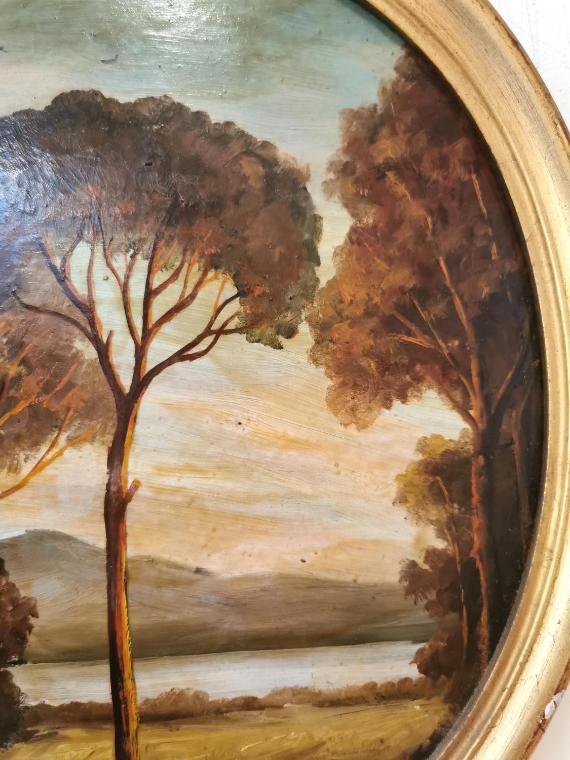 Two gilt framed oval oils on board depicting lake views, signed C.Moraldi. H.34 W.29cm - Image 5 of 13