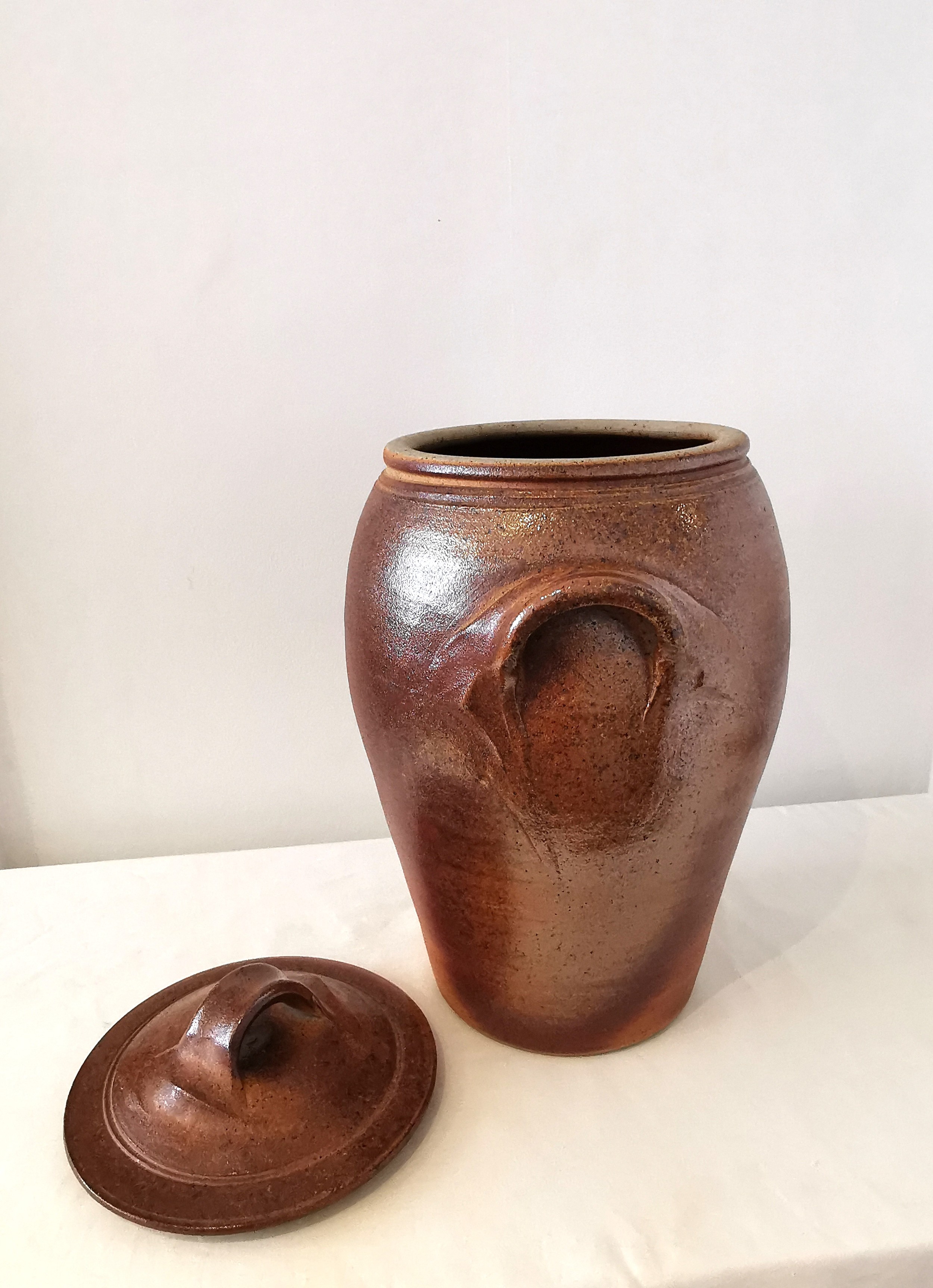 John Leach (1939-2021) for Muchelney Pottery, a large lidded twin handled glazed stoneware urn. - Image 6 of 7