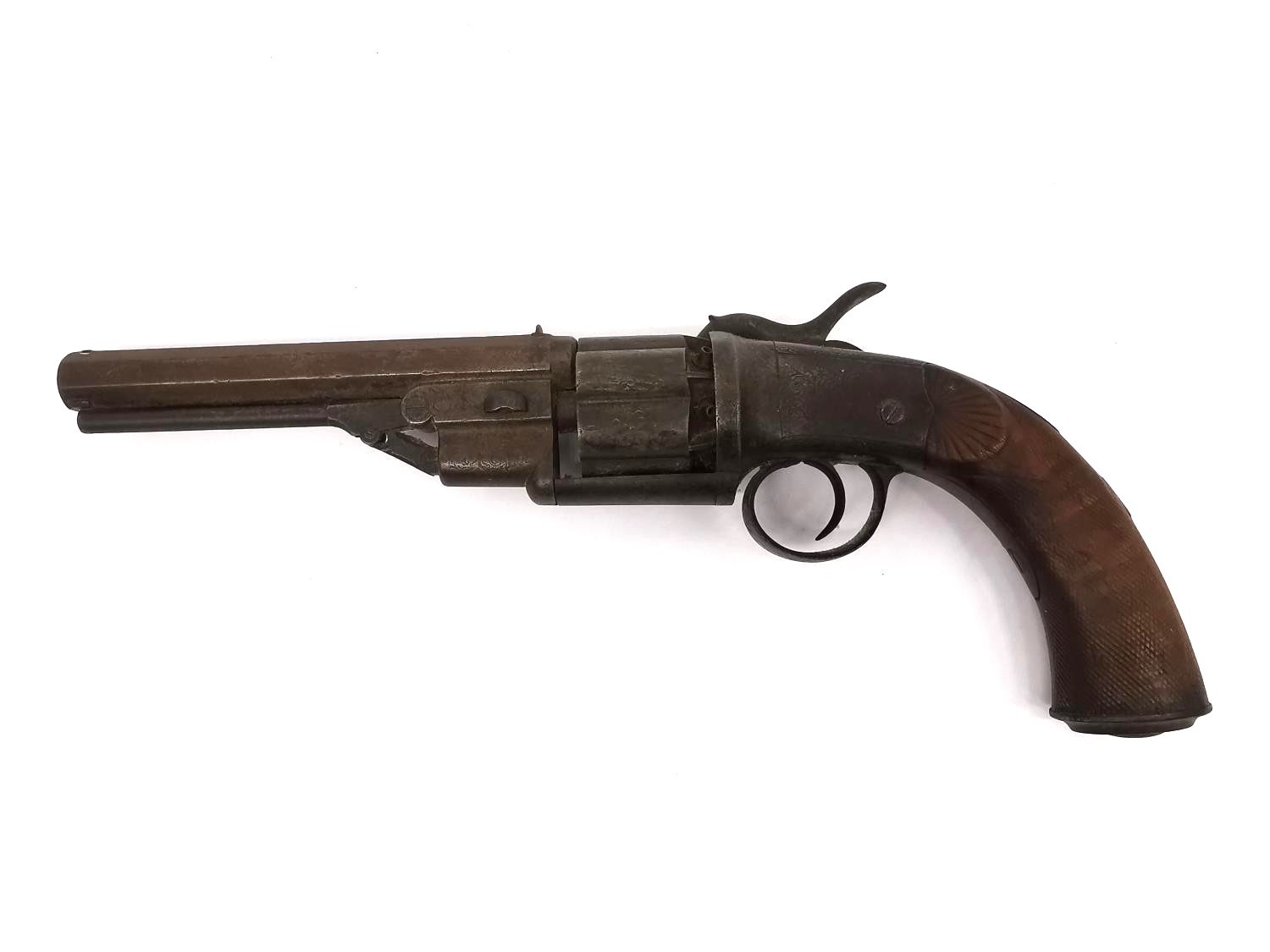 A J. Beattie Transitional Percussion Revolver, serial #2706, .44 cal (52 bore), 5 1/2" octagon