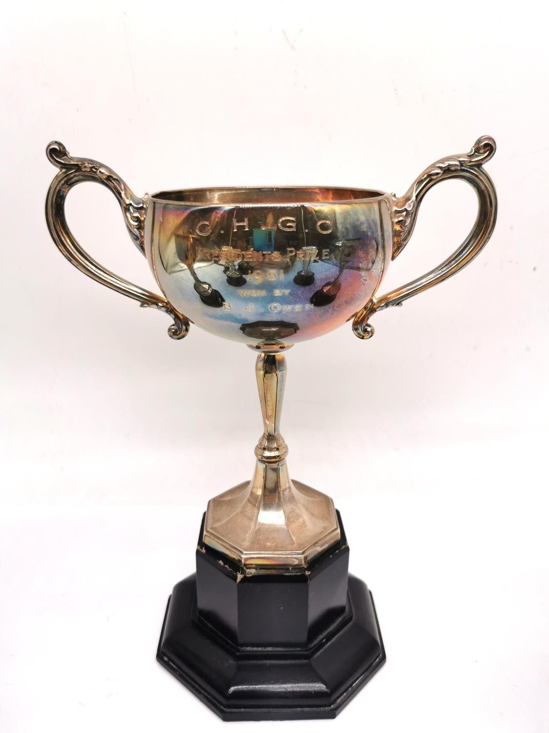 A collection of seven silver golfing competition trophies with inscriptions. Various makers. Tallest - Image 3 of 17