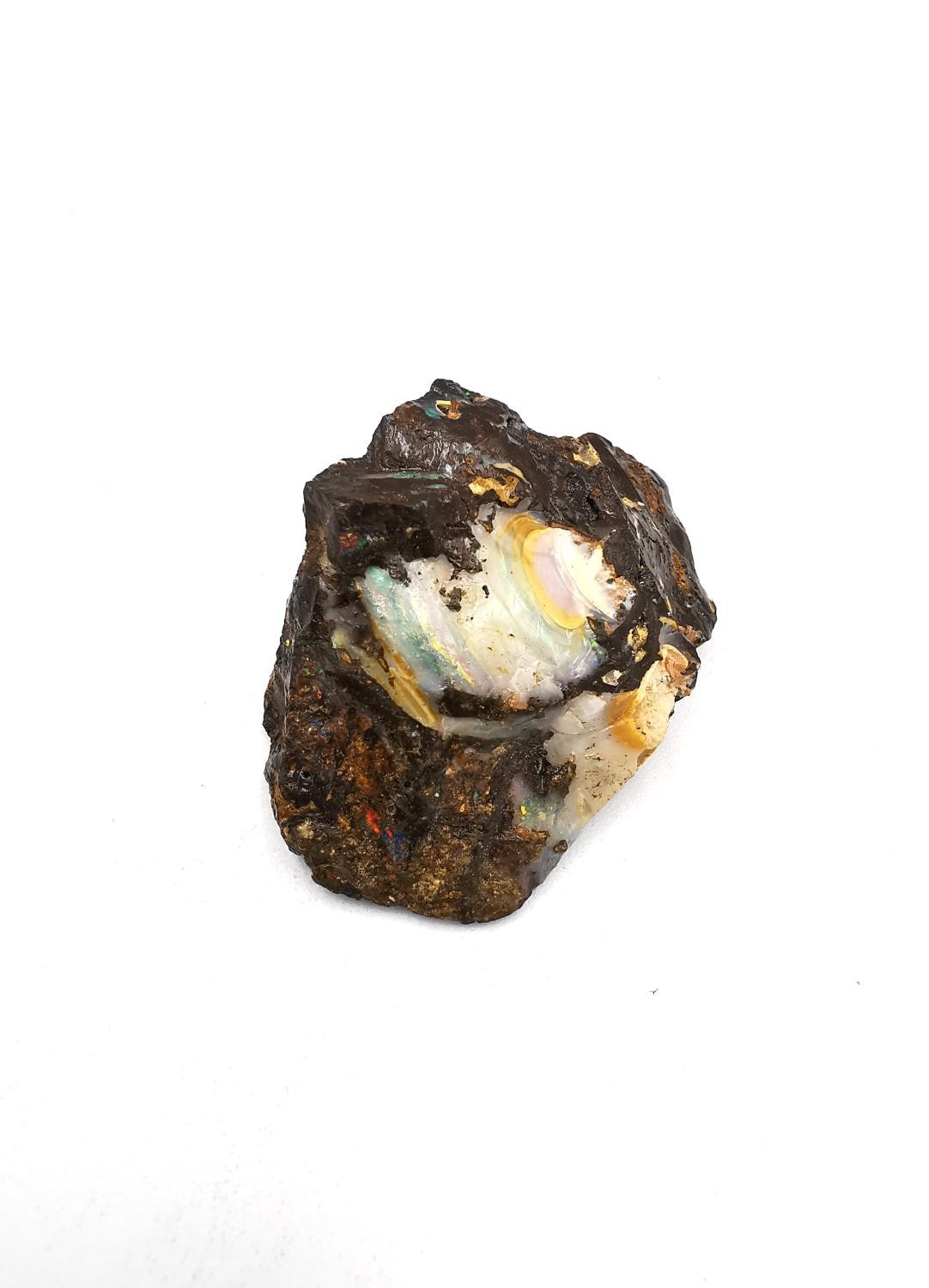 An Australian, Adelaide 1986, rough boulder opal specimen L.4.5 W.3.3 H.2cm. Weight 29.80g - Image 5 of 7