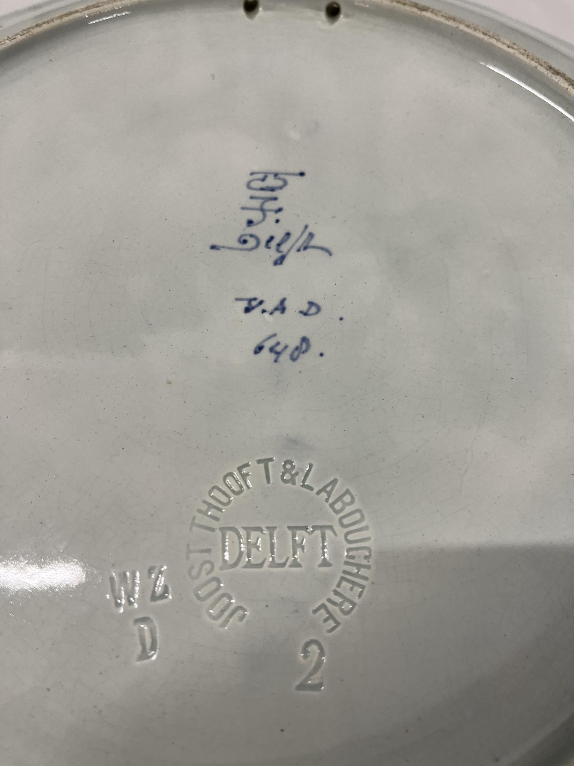 A Delft plate, C.1900, marked Joost Thooft and Labouchere to the underside. (Small hairline crack as - Image 3 of 5