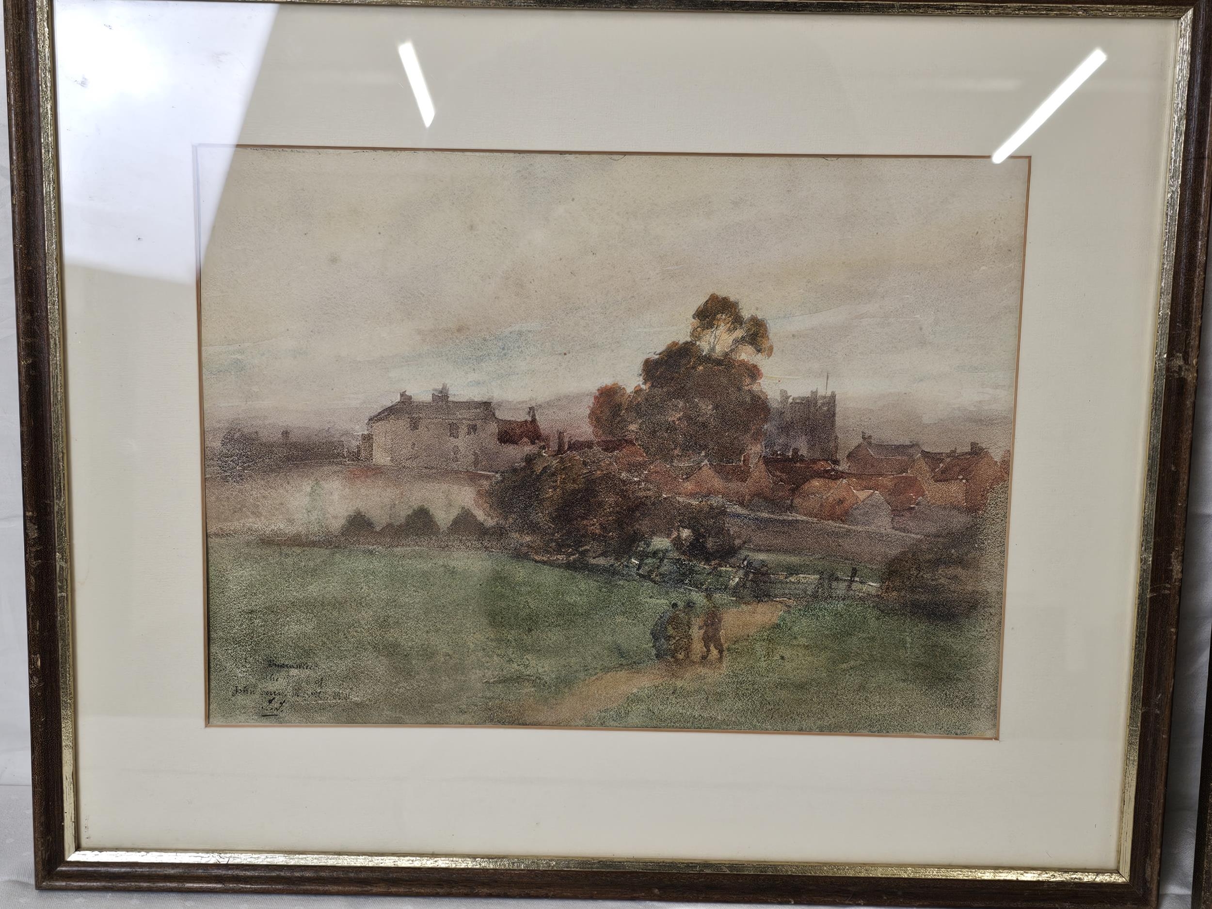 John Terris (1865-1914), a pair of framed and glazed watercolours, rural scenes, signed. H.44 W. - Image 2 of 10