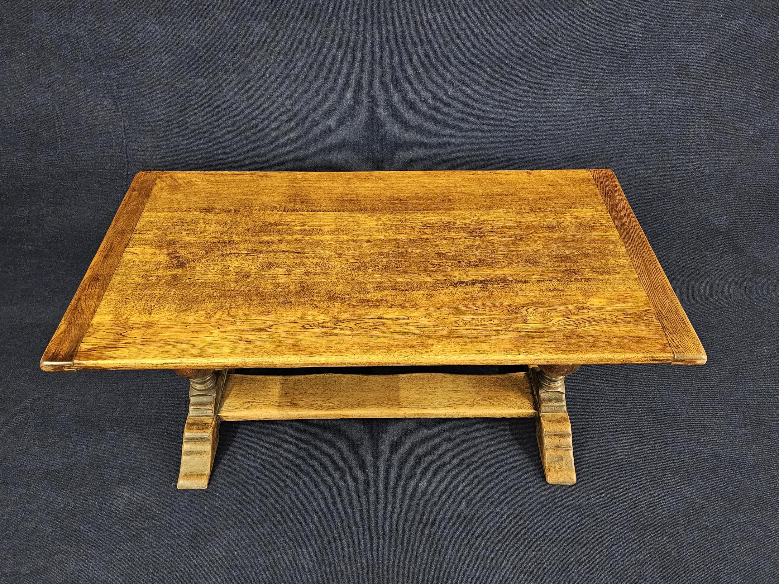 Dining table, mid century oak Jacobean style. H.74 W.153 D.80cm. - Image 2 of 5