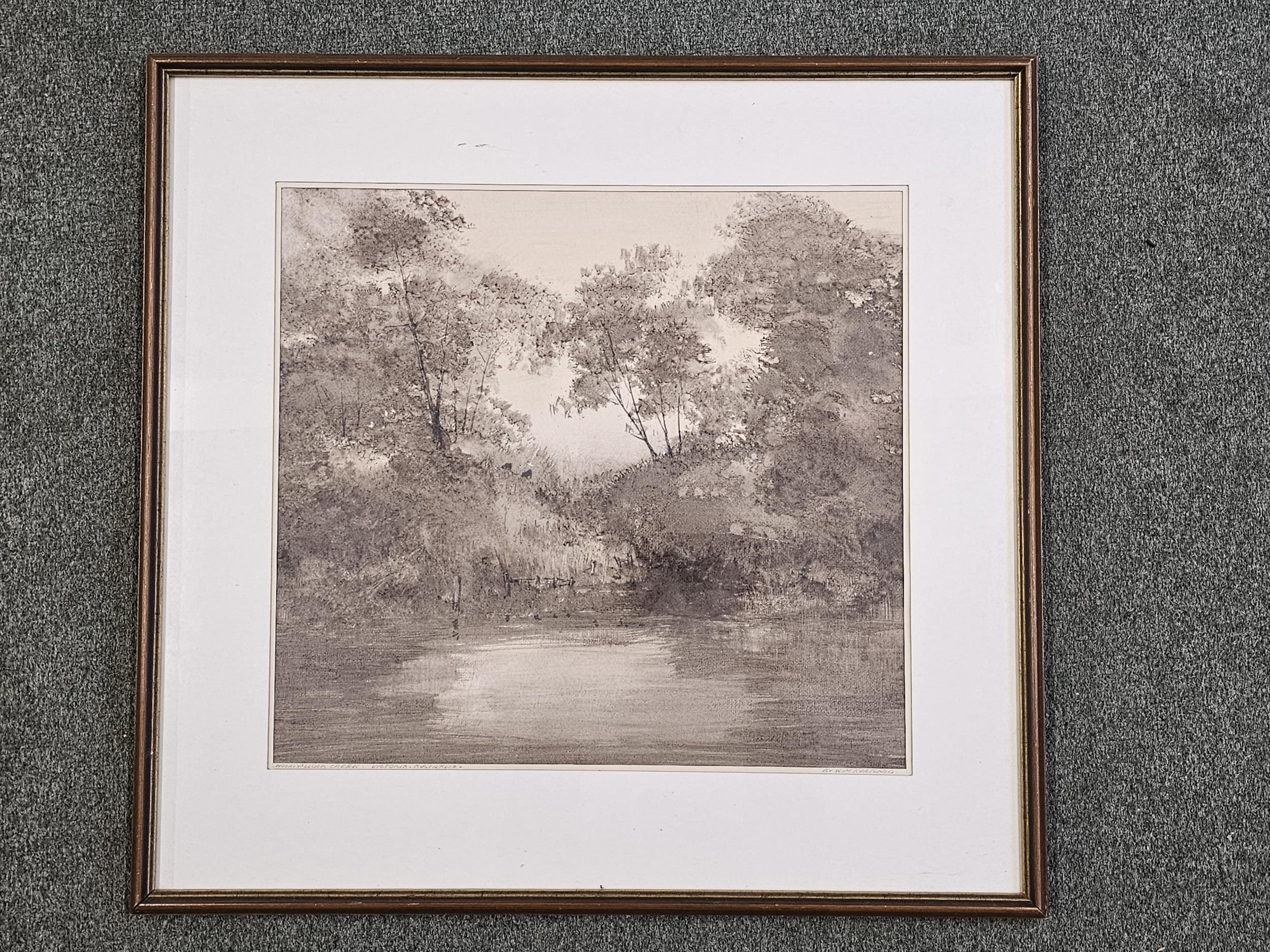 A framed and glazed watercolour, lakescape, signed Wim Kortland. H.68 W.72cm. - Image 2 of 5