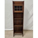 Open bookcase, Edwardian mahogany and satinwood inlaid. H.116 W.33 D.20cm.