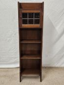 Open bookcase, Edwardian mahogany and satinwood inlaid. H.116 W.33 D.20cm.