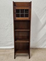 Open bookcase, Edwardian mahogany and satinwood inlaid. H.116 W.33 D.20cm.