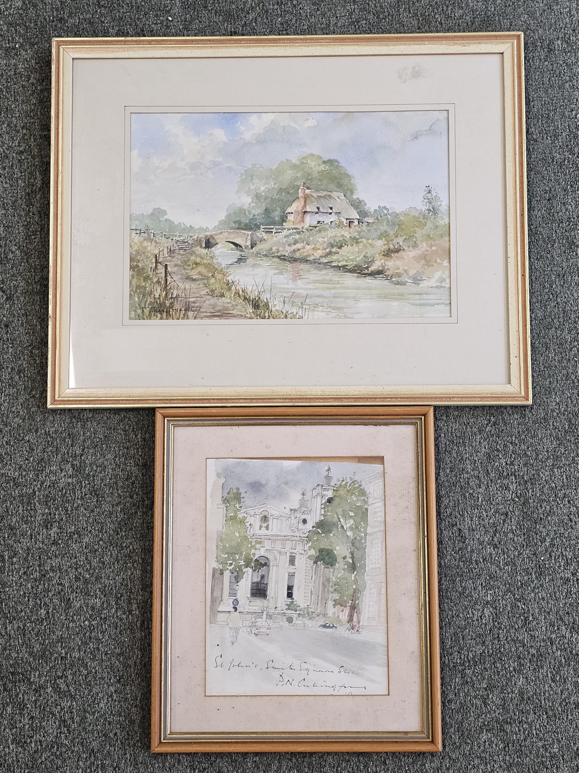 Two framed and glazed watercolours. Largest H.39 W.49cm.