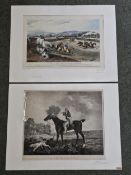 Two 19th century unframed lithographs. H.60 W.80cm.
