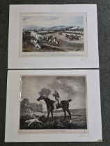 Two 19th century unframed lithographs. H.60 W.80cm.