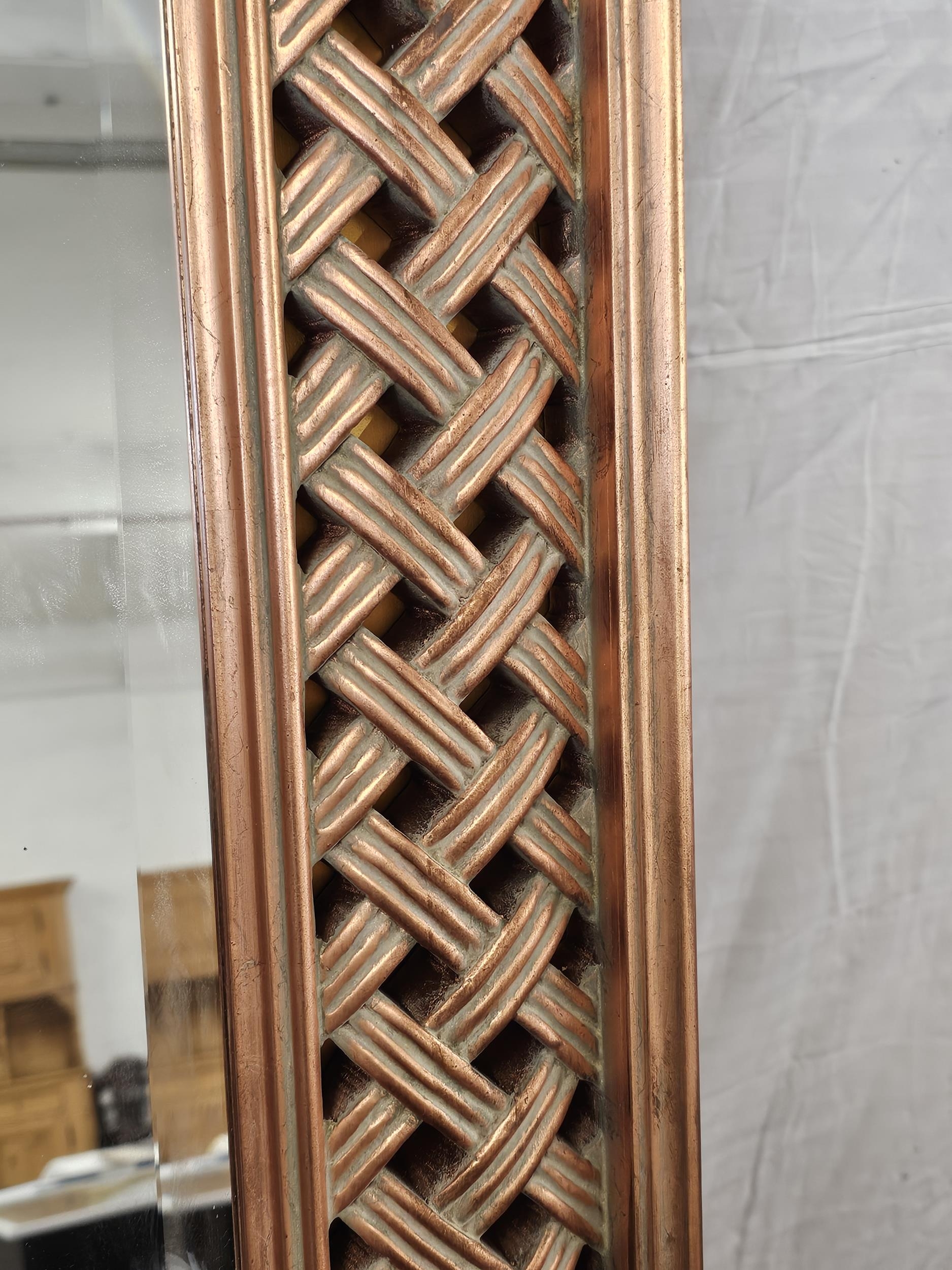 A contemporary carved and lacquered full height mirror, H.200 W.100cm. - Image 3 of 4