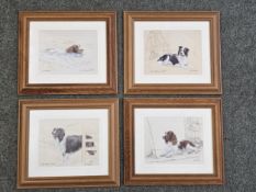 A set of four framed and glazed signed limited edition prints. H.35 W.40cm.