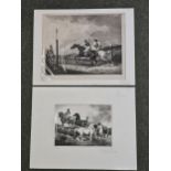 Two 19th century unframed lithographs. H.60 W.80cm.