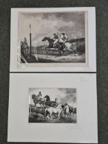 Two 19th century unframed lithographs. H.60 W.80cm.