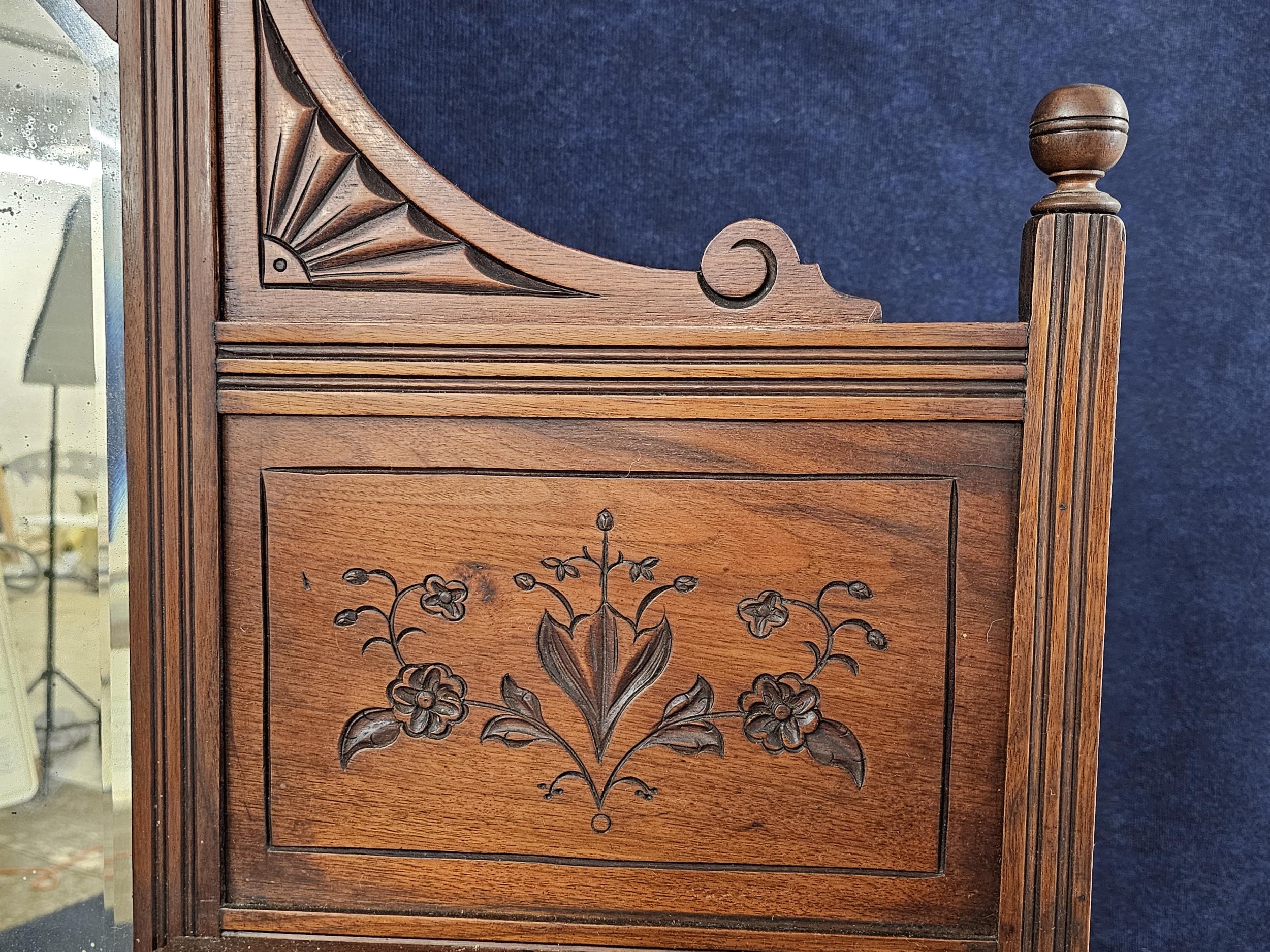 A late Victorian walnut sideboard. H.188 W.150 D.46cm. - Image 3 of 6