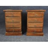 A pair of Eastern teak bedside cabinets. H.66 W.45 D.40