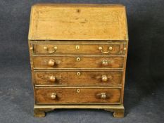 Bureau, 18th century country oak. H.109 W.98 D.42cm.