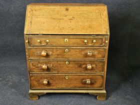 Bureau, 18th century country oak. H.109 W.98 D.42cm.