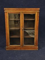 Dwarf bookcase, C.1900, stripped walnut. H.104 W.82 D.30