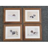A set of four framed and glazed signed limited edition prints. H.35 W.40cm.