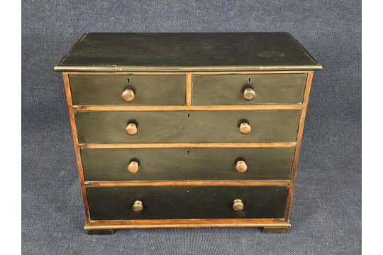 A Victorian mahogany chest of drawers, later painted. H.90 W.110 D.50cm. - Image 2 of 7