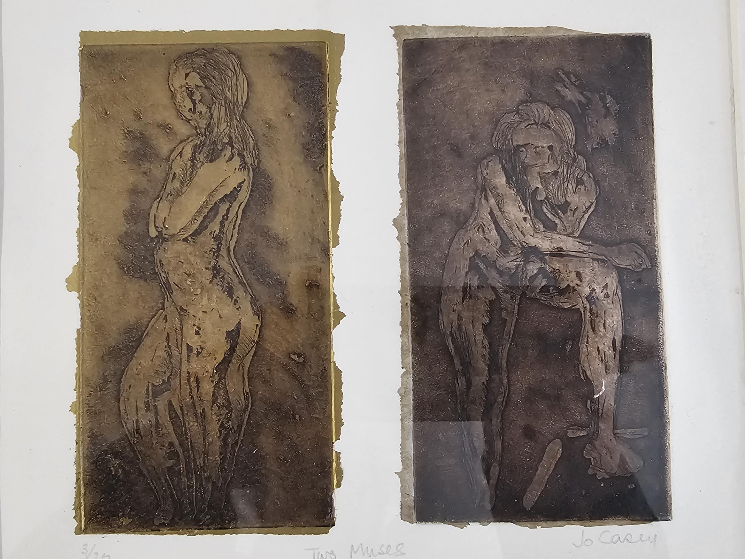Jo Casey, Two Muses, limited edition print inscribed 3/20. Framed and glazed. H.43 W.35cm.