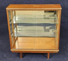 Display cabinet, mid century vintage teak. H.99 W.90 D.30cm.